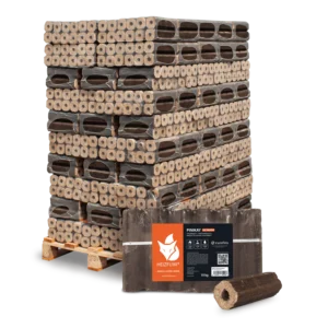 Briquettes de bois dur PiniKay Octogone - avec trou de tirage (palette 960 kg)