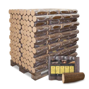 Briquettes de hêtre Pollmeier Nestro - rondes sans trou (palette de 960 kg)
