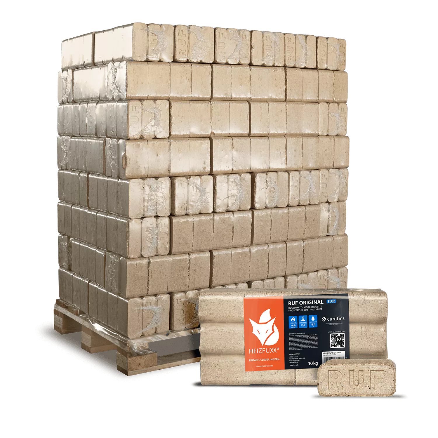 Briquettes de bois tendre RUF Original Blue - palette de 960 kg