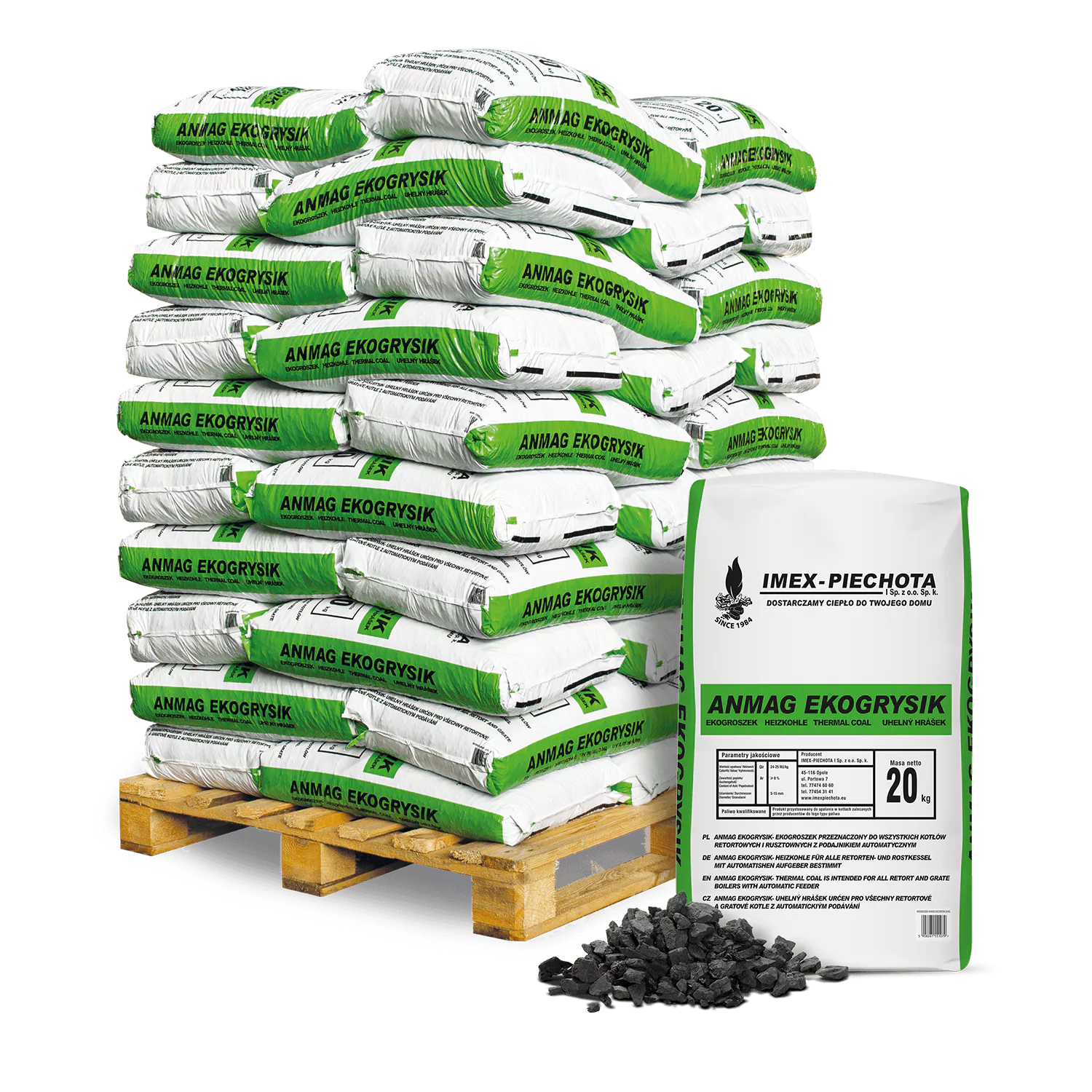 Houille 5-15 mm - 50 x 20 kg - Noix 5