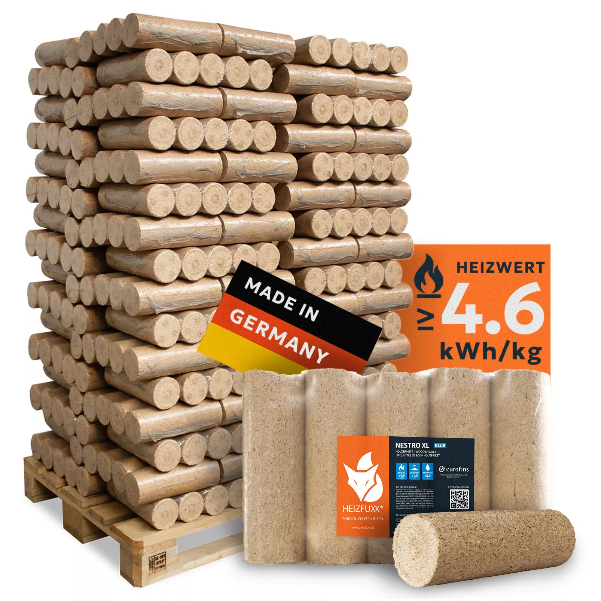 Briquettes de bois Nestro XL Blue - rond sans trou (palette 960 kg)