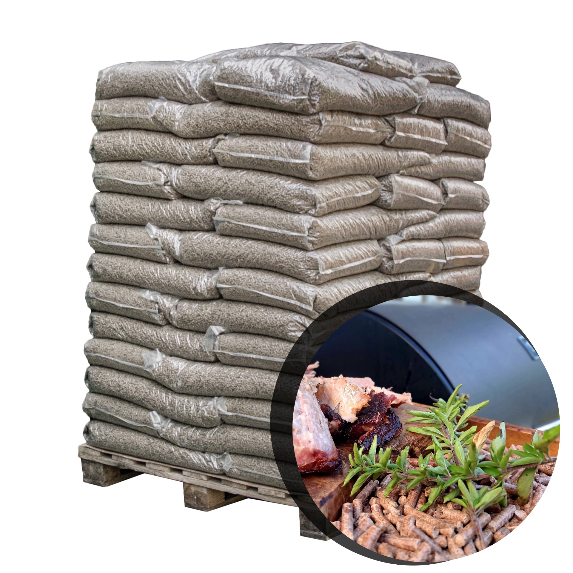 Granulés de bois Mix 6 mm - hêtre + chêne - 64 × 15 kg (960 kg)