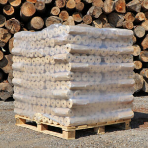 Briquettes de bois rondes avec trou Palette